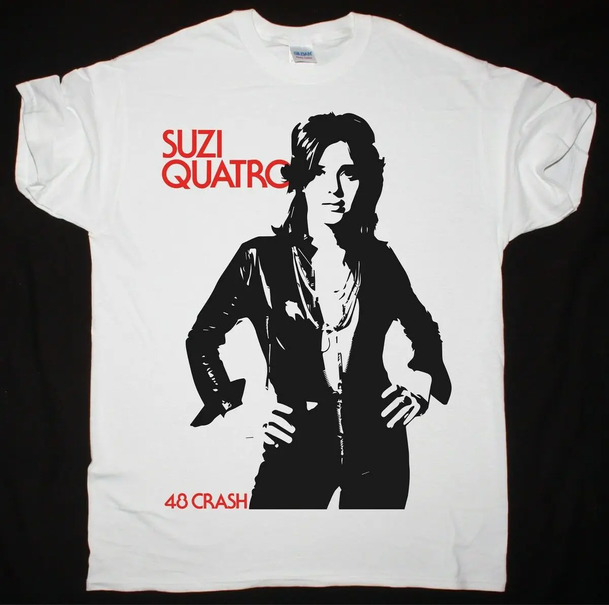 SUZI QUATRO 48 CRASH HARD ROCK SWEET NAZARETH SLADE SMOKIE NEW WHITE T-SHIRT | Мужская одежда