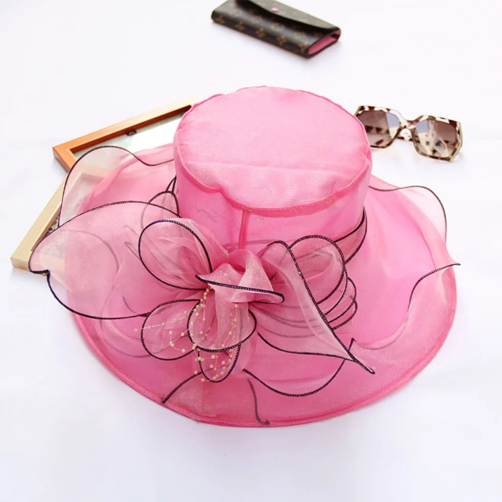 elegante noite flor organza chapéu chapeau de