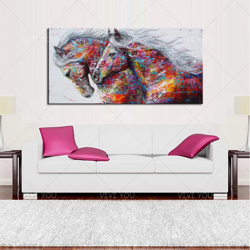 

100％Handmade Horse Oil Painting Canvas Art Hand Painted Wall Decor Canvas Modern High Quality Unframed