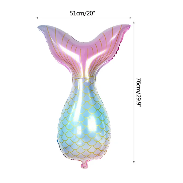 Little Mermaid Party Balloons 32inch Number Foil Balloon Kids Birthday Party Decoration Supplies Baby Shower Decor Helium Globos 1pcs tail