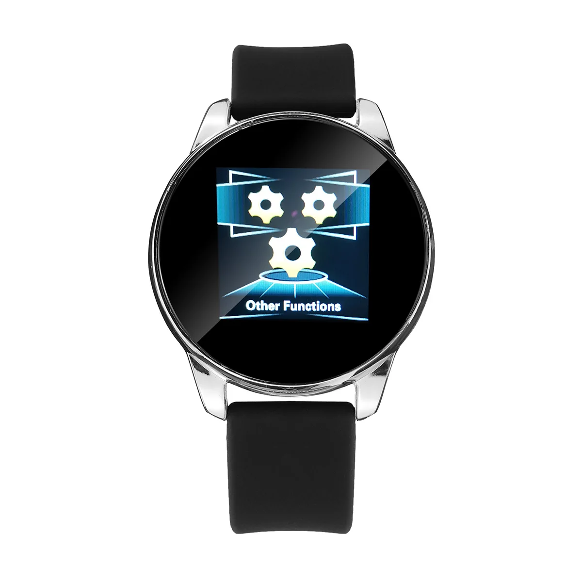Silver Silicone KINCO, умные часы, bluetooth, водонепроницаемые, для фитнеса, здоровья, трекер, кровяное давление, Heartrate, наручные часы, спортивные часы, 1,3 дюймов, ips экран - Цвет: Silver Silicone