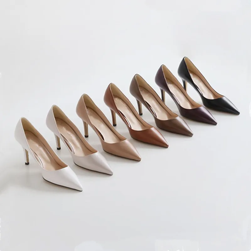 

9cm New Fashion Shallow Mouth Patent Leather Pumps High Heels Ladies Dress Women Shoes 41 42 43