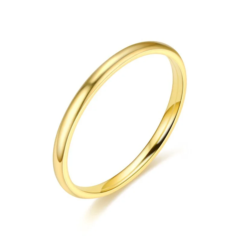 Couple Ring 2MM Thin Titanium Steel For Women And Men