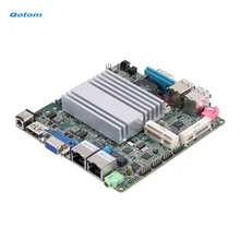Qotom mini placa-mãe itx com processador celeron j1900 a bordo, quad core 2 ghz, até 2.42 ghz, placa-mãe lan dupla dc 12v