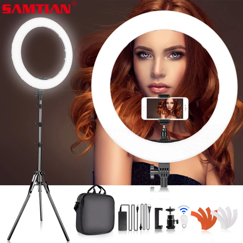  SAMTIAN ring light 18 inch ring lamp dimmable 240PCS LED light with tripod For YouTube makeup Photo - 4000163738311