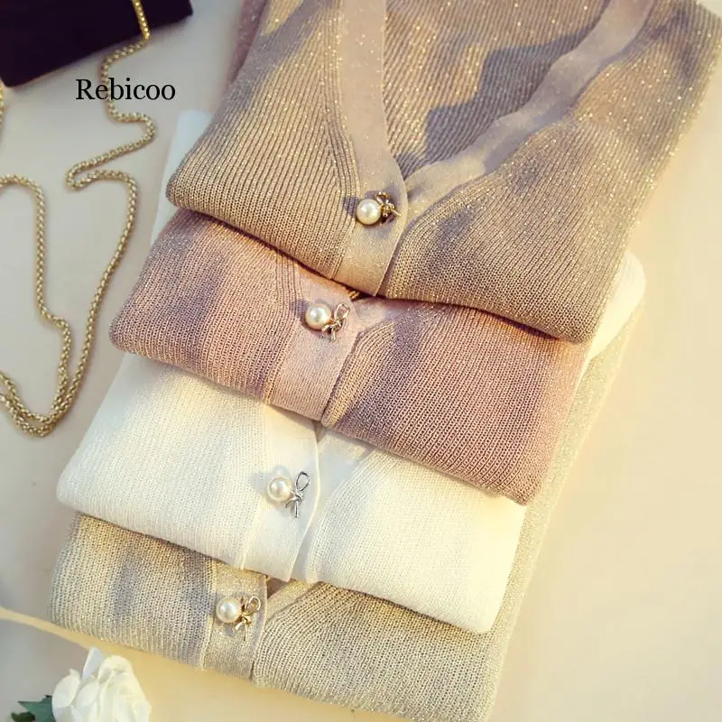 Spring Autumn Lady's Knitted Sweater Thin Cardigan Sweater Hollow Long Sleeve Casual Female Cardigan Short Sweaters Spring Autumn Lady's Knitted Sweater Thin Cardigan Sweater Hollow Long Sleeve Casual Female Cardigan Short Sweaters