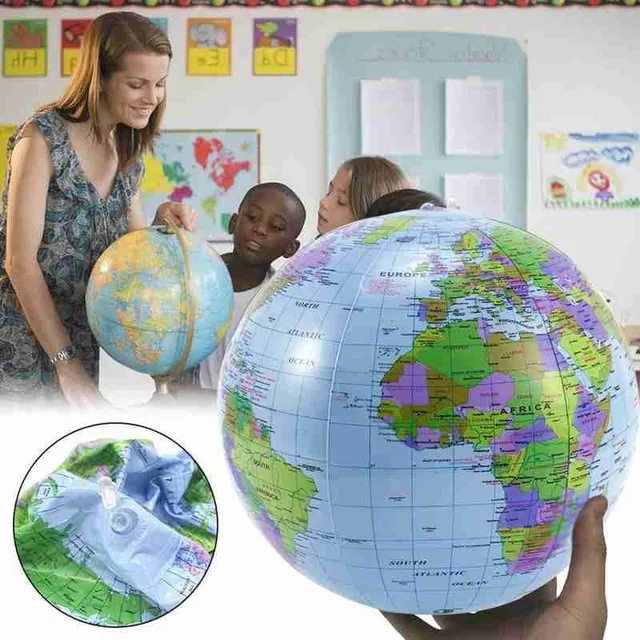 Inflatable Globe Education Geography Toy Map Balloon Beach Ball 40cm Develop Intelligence Non-toxic Materials Pvc Durable Map 5