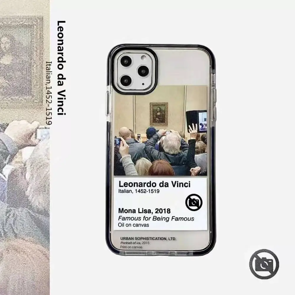 Забавный Мона Лиза телефонный кейс для Samsung Galaxy прозрачный iphone 11 Pro Max 8 7 plus