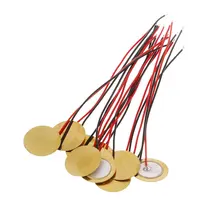 20 unids/lote de 15mm, elementos piezoeléctricos, zumbadores piezoeléctricos con Sensor Sound, gatillo de disco de tambor con cable de cobre, para altavoz Arduino