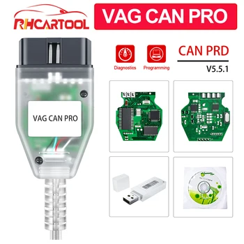 

VAG CAN PRO V5.5.1 with FTDI FT245RL Chip VCP OBD2 Diagnostic Interface USB Cable Support Can Bus UDS K Line Works for AUDI/VW