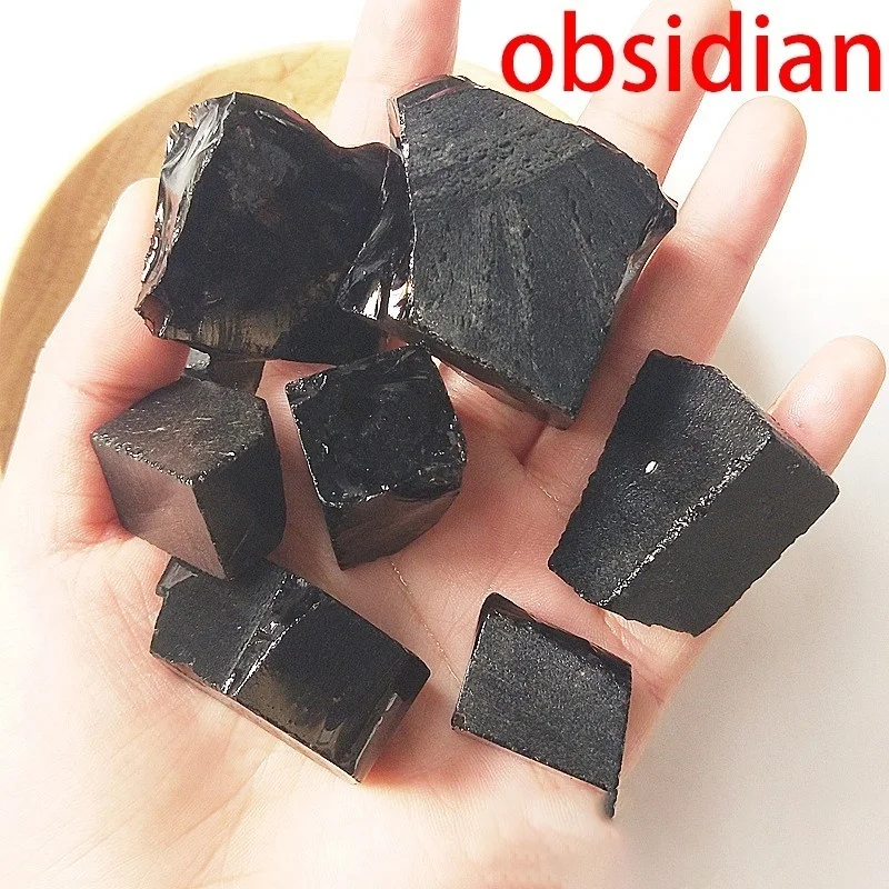30-50g obsidian 30-50 г натуральный редкий сырой обсидиан цветной флюорит драгоценный камень минеральный образец Кристалл Рейки Исцеление Расширенная Коллекция Diy - Цвет: 30-50g obsidian