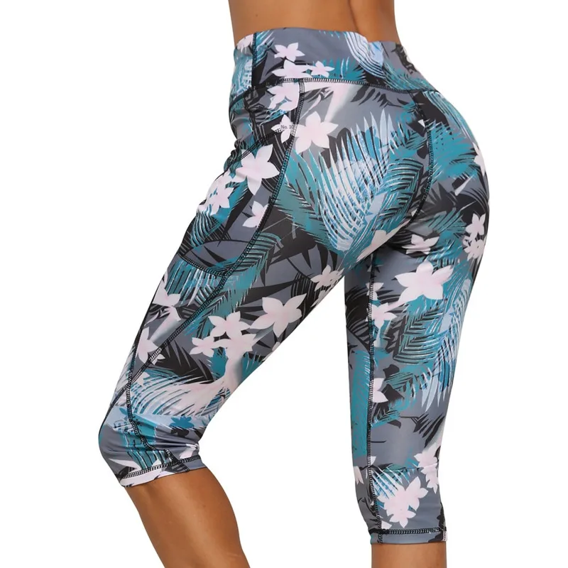 2019 Yoga Capris Running 3/4 Pants Women Gym Fitness Tights Compression Leggings With Pocket Sport Slimming High Waist Exercise 2019 Yoga Capris Running 3/4 Pants Women Gym Fitness Tights Compression Leggings With Pocket Sport Slimming High Waist Exercise