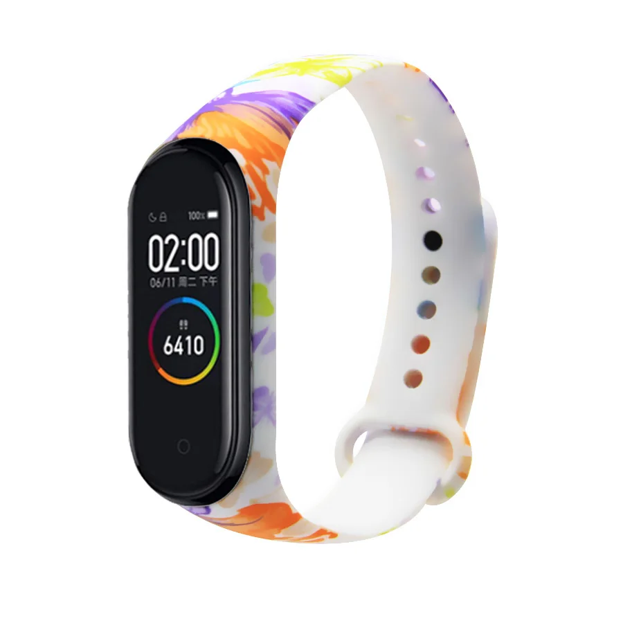 Браслет mi band 4 3 Силиконовый ремешок для печати фотографий браслет mi band 3 4 ремешок correa модный спортивный ремешок для xiaomi mi 4 3 - Цвет: 58607