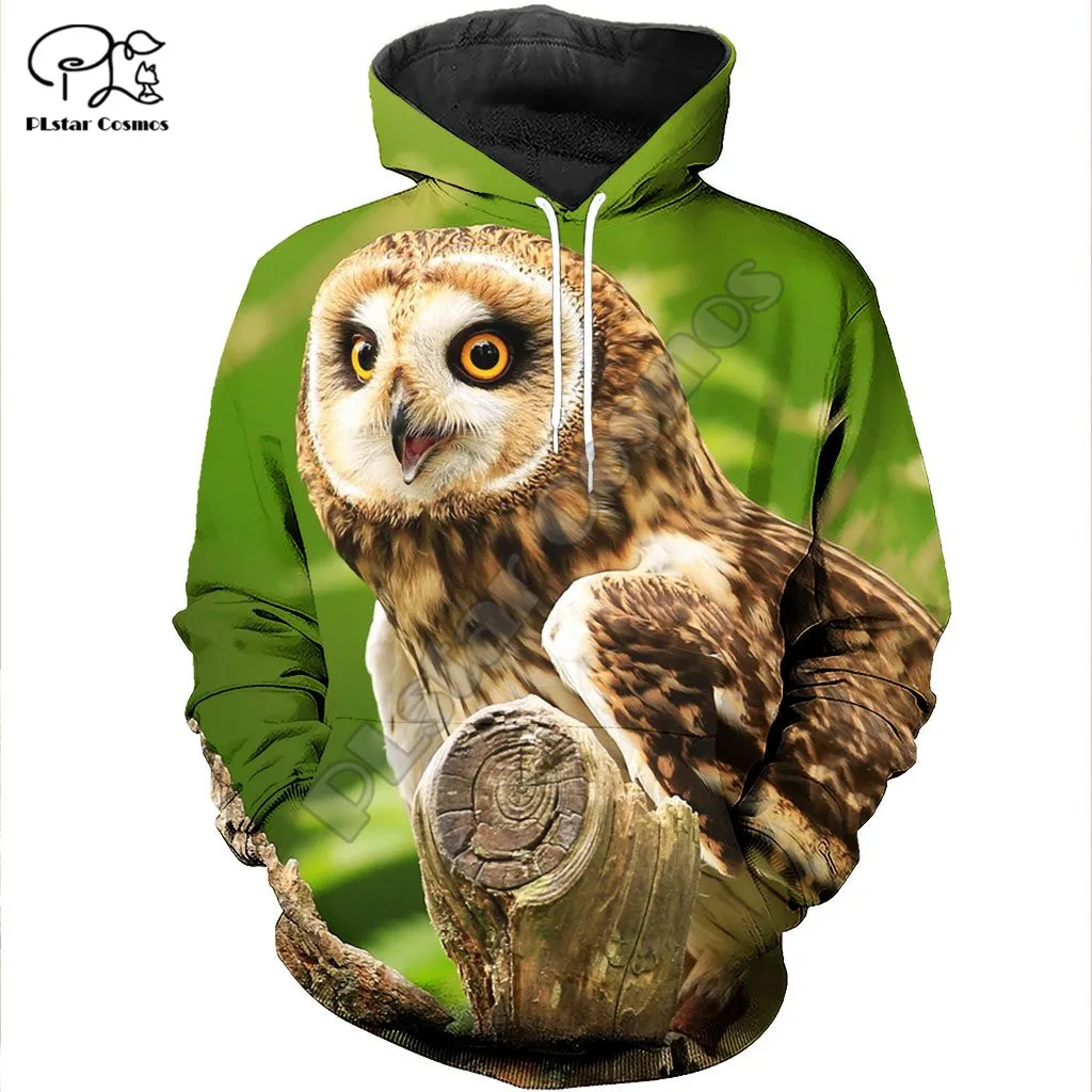 PLstar Cosmos Cute Owl 3D Printed 2021 New Fashion Hoodies Sweatshirts Zip Hoded For Men/Women Casual Streetwear Apparel W01