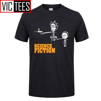 

Men T Shirt Science Fiction Rick and Morty Pulp Fiction Tee Shirts Men T-Shirts Popular 100% Cotton Big Size
