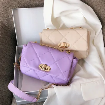 

Brand Original Design 2020 New Fashion Women's Bag Embroidered Line Chain Square Bag Single Shoulder Messenger Bag