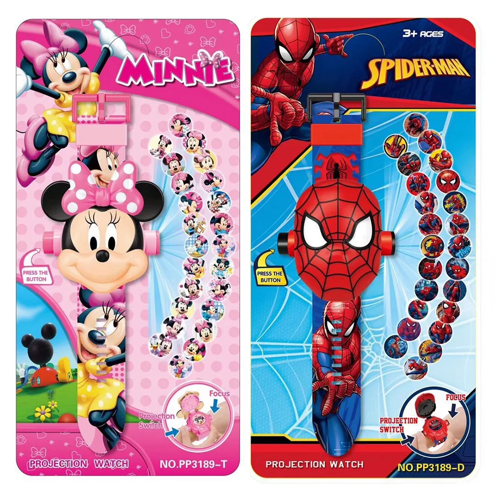 Детские часы с 3D рисунком, Железный человек, Человек-паук, Минни, Хелло Китти, Миньоны, аниме, фигурки маленьких детей, игрушки для мальчиков и девочек