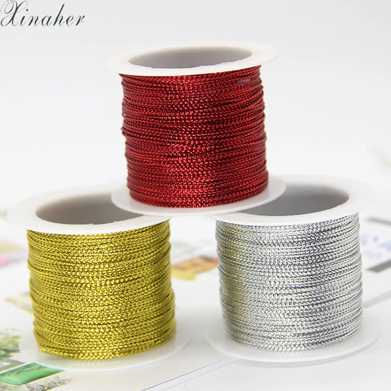 

20 Meters 1mm Rope Gold Silver Red Cord Thread Cord String Strap Ribbon Rope Tag Line Bracelet Making No-slip Clothing Gift Deco