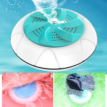 

Mini Portable Ultrasonic Turbine Washing Machine Spin Dryer Laundry Washer+USB Cable for Home Travel Business Trip 130*130*53mm