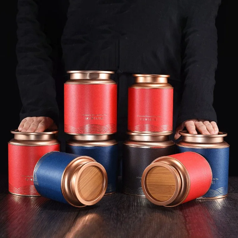 Metal Sealed Tea Tinplate Storage Jars Universal Chinese Tea Can Coffee Sugar Organizer Gift Box