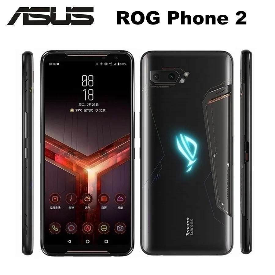 ROG Phone 2 Asus II ZS660KL мобильный телефон 12 Гб 1 ТБ Snapdragon855 + 6 59 &quotDual SIM 6000 мАч 48MP NFC Android9.0
