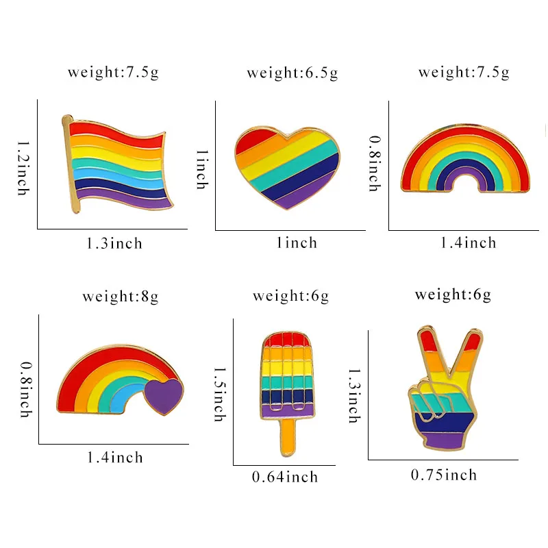 LGBT дизайнерская Радужная брошь на булавке, креативная, сердце, палец, флаг, радуга, Металлическая Булавка для геев, лесбиянок, прайд, значок на лацкане, ювелирное изделие, подарок