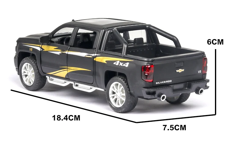 Литой автомобиль Chevrolet Solander Truck 1:32 модель моделирования автомобилей из металлического сплава вытяните назад игрушки коллекция подарки для детей