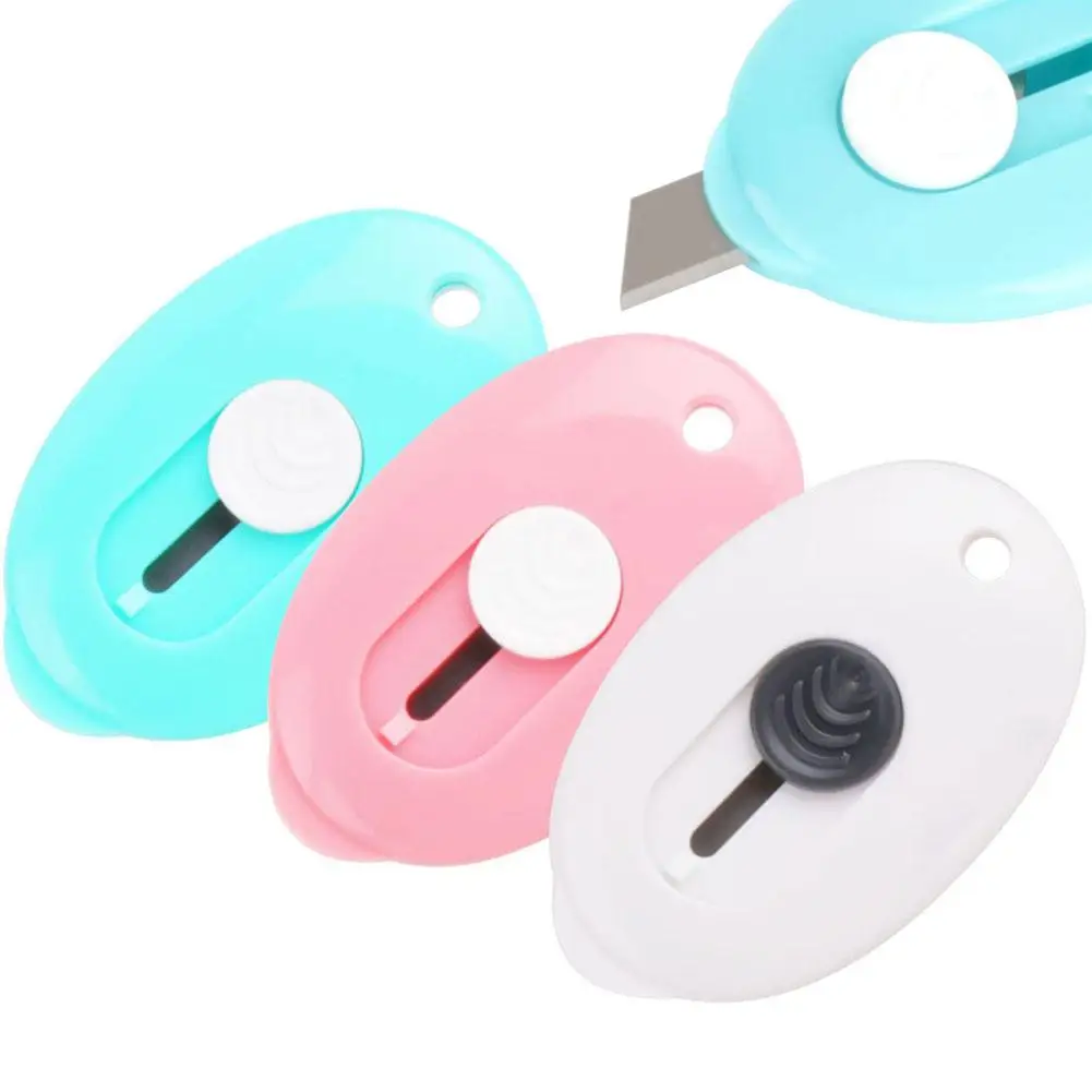 

1 Pc Cute Solid Color Mini Portable Utility Knife Paper Cutter Cutting Paper Razor Blade Office Stationery