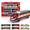 Simulation Train Retro Electric Railcar Train Set  Electric Light Train  Model Educational Toys Gifts For Children 3