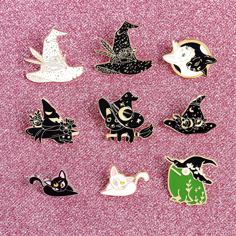 Pin Brooches Witch Accessories Enamel Collection Witch Hat Metal Pin Brooch Witch Brooches