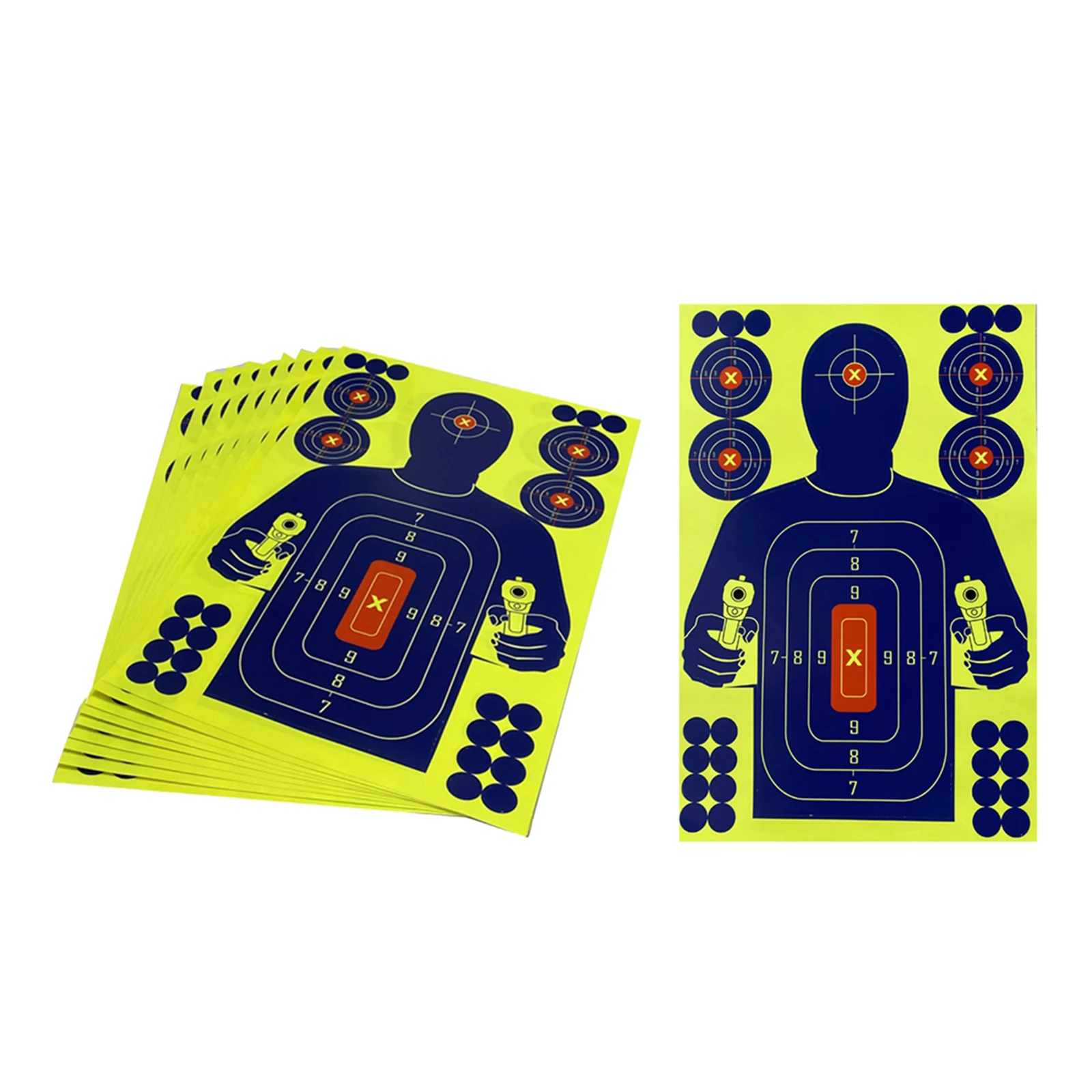 10pack Shooting Targets 12*18 inch Silhouette Splatter Reactive Paper Targets Fluorescent Rifle Pistol  Pellet Gun