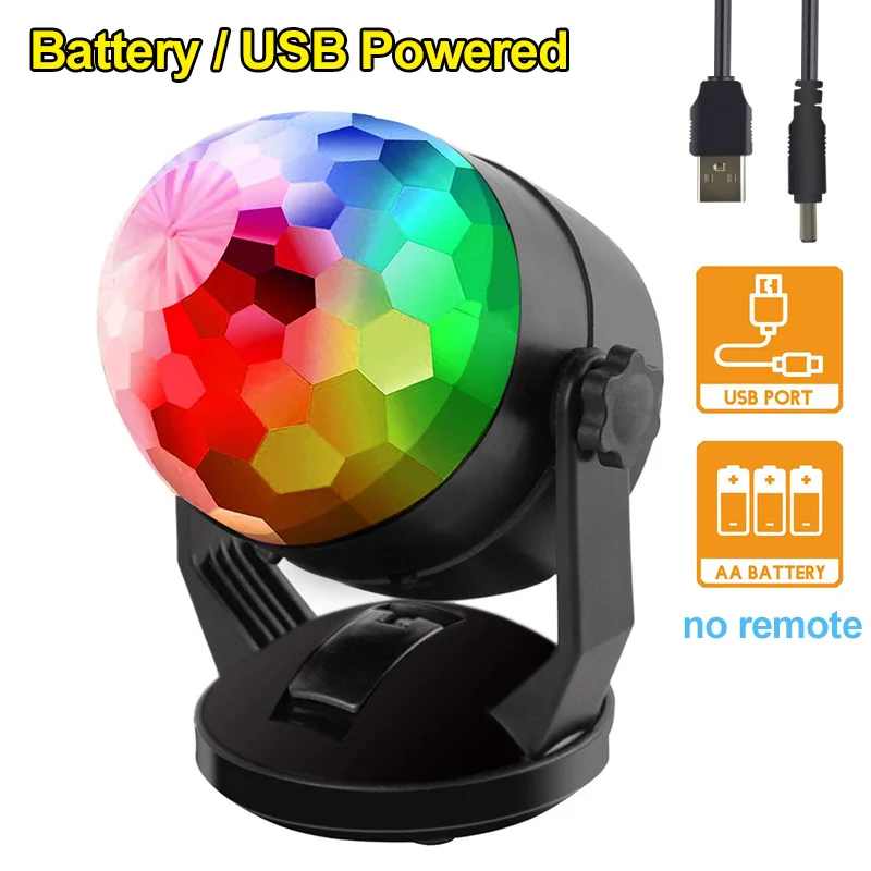 Christmas LED Disco Light Soundlights Party Lights Disco Ball Sound Activated Strobe DJ Stage Lamp For Home Halloween Projector - Цвет: Battery USB Powered