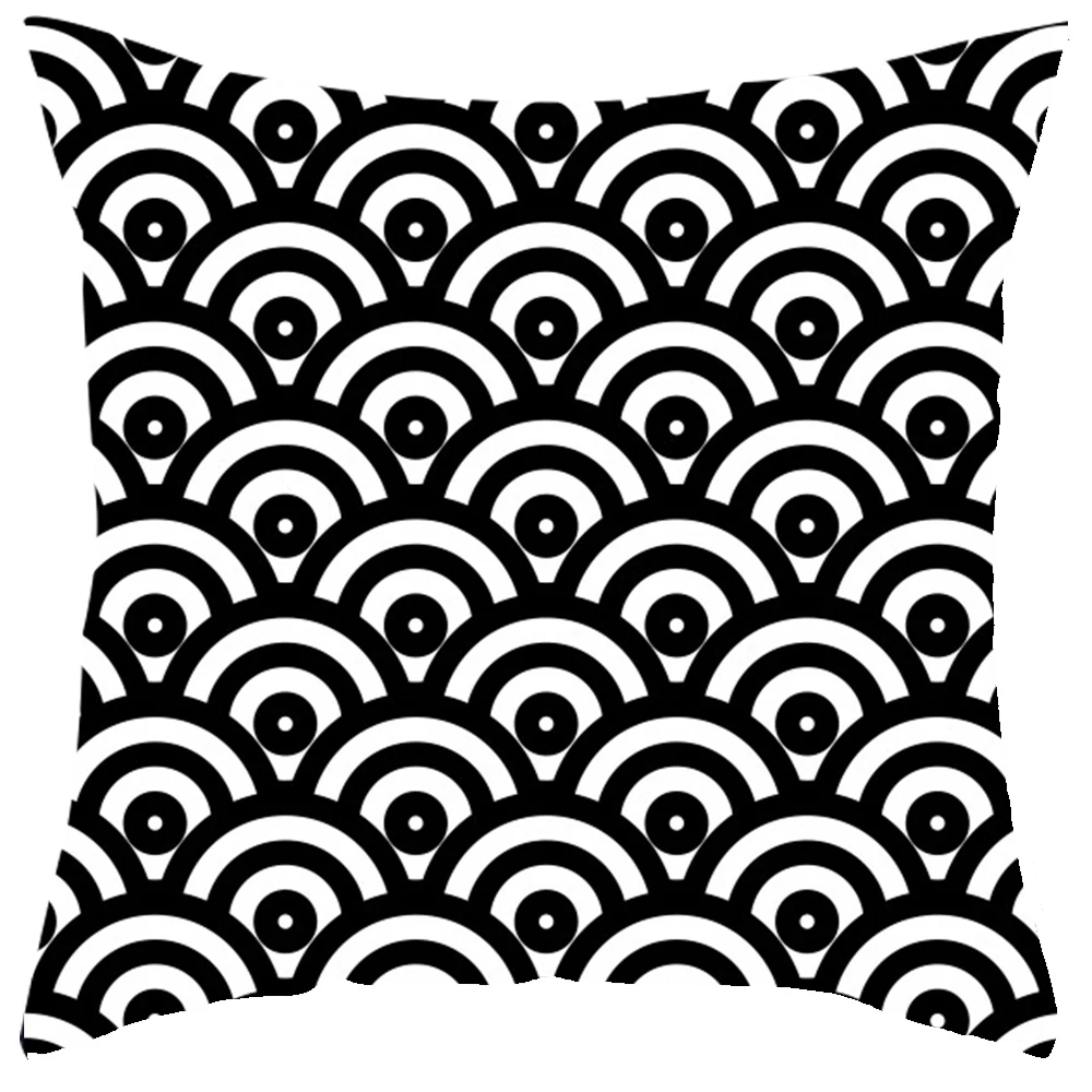 Boniu Геометрическая наволочка с цветами наволочка черный и белый полиэстер 45*45 см наволочка декоративная для дома