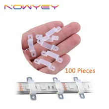 100/50/20Pcs Fixator LED Strip Light Holder 10mm 12mm Fixing Mounted Clip for SMD5050 LED Strip Light Cable Clamp Accessories