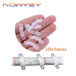 100/50/20Pcs Fixator LED Strip Light Holder 10mm 12mm Fixing Mounted Clip for SMD5050 LED Strip Light Cable Clamp Accessories