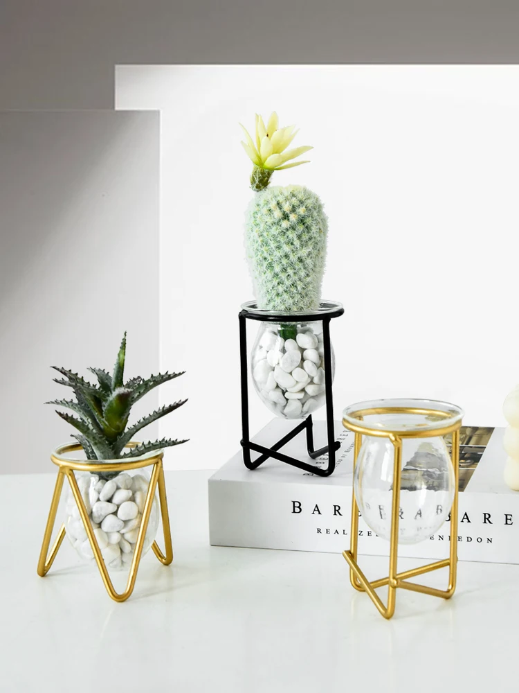 

Nordic simple glass hydroponic vase decoration simulation succulent potted living room desktop hydroponic green plant container