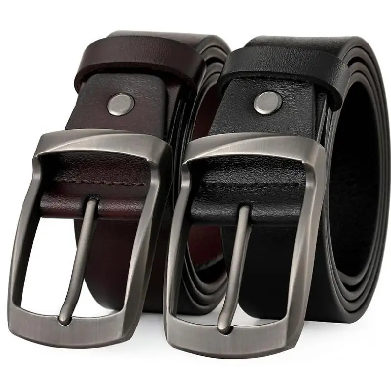 

Luxury high-quality men's belt Genuine Leather retro pin buckle versatile pants belt casual fashion office men's belt 95-125cm