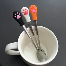 2 шт., милые кофейные ложки из нержавеющей стали, фруктовая вилка, десертная ложка, ложка для конфет, чайная ложка, посуда для напитков, кухонные принадлежности, большие