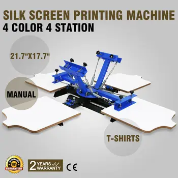 

4 Color 4 Station Silk Screen Printing Machine T-Shirt Printer Pressing GREAT