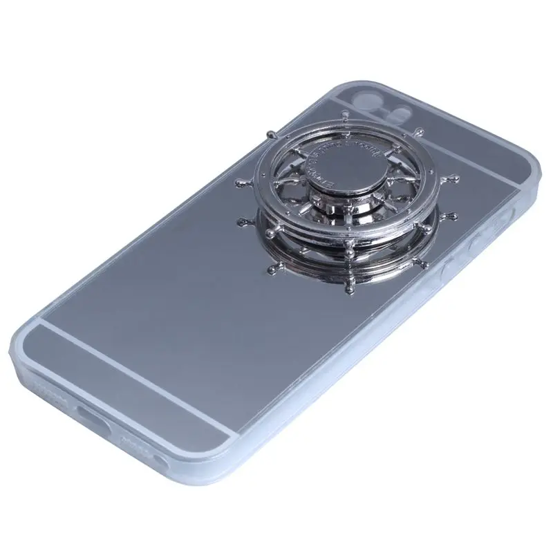 Mirror Gyro cell phone case Fingertip gyroscope phone shell Silver For