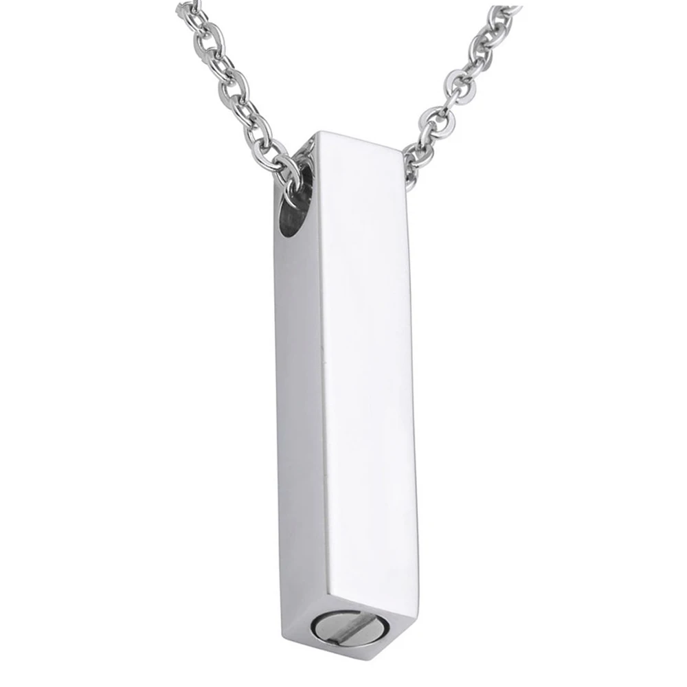 

K001 Cube Cremation Jewelry for Ashes Stainless Steel Pendant Keepsake Memorial Urn Necklace Holder Ashes for Pet/Human