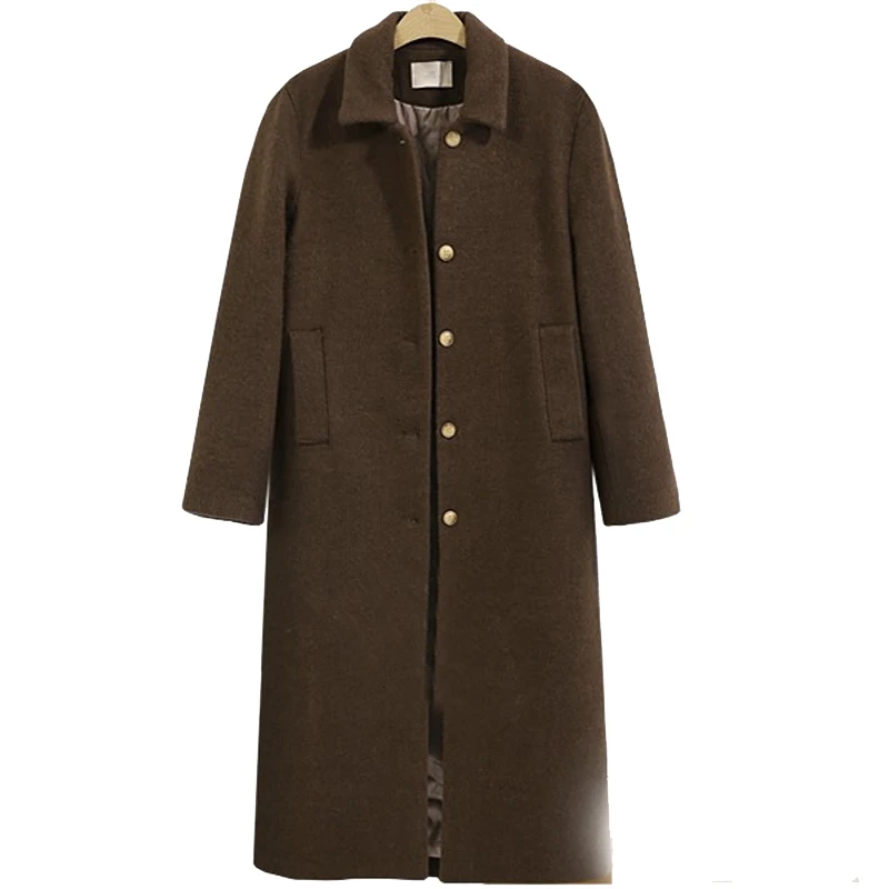 Manteau femme Европейская Новинка Осень Зима Женское негабаритное стеганое шерстяное теплое пальто простая Верхняя одежда casaco feminino