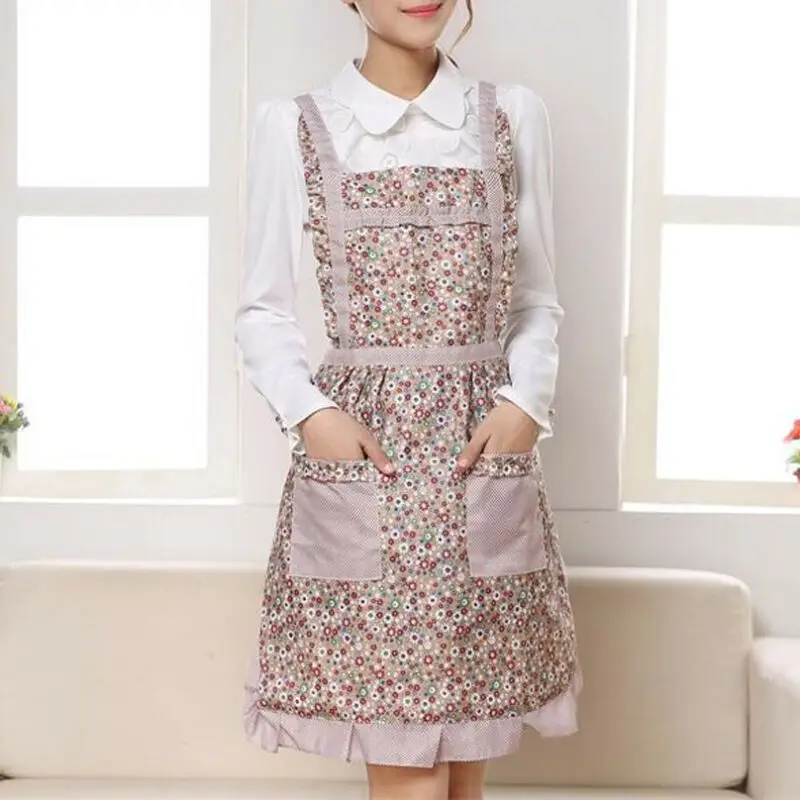 Brand New Hot Sales Women Cooking Chef Kitchen Home Restaurant Bib Aprons Dress With Pocket Gift