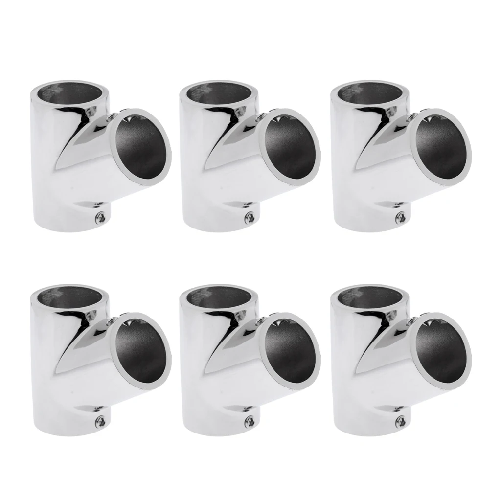 6pcs Boat Hand Rail Fitting - 60 Degree Tee- 316 Marine Stainless Steel 22mm 6pcs Boat Hand Rail Fitting - 60 Degree Tee- 316 Marine Stainless Steel 22mm
