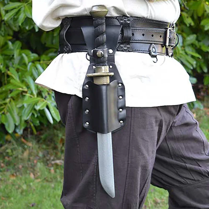 Beech Dagger or short sword with sheath leather bound handle.LARP 
