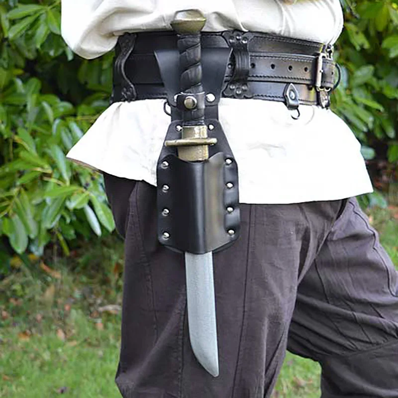 Купить Средневековый нож Larp Norse Rogue меч Кинжал лягушка кожа Seax ремень с ножнами ножны | Аксессуары для костюмов (4001272255561)