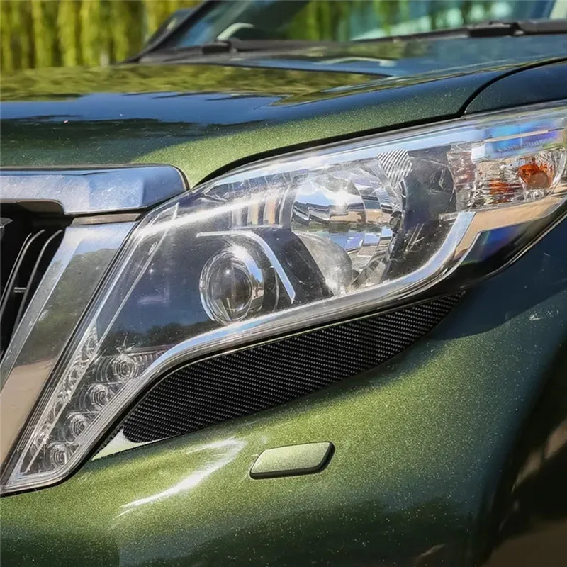 Наклейка на переднюю фару из углеродного волокна для Toyota Land Cruiser Prado FJ150 FJ 150 2014 2017