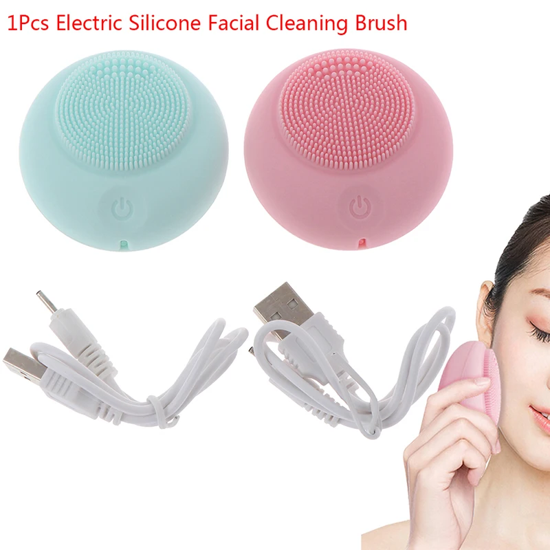 

Ultrasonic Electric Facial Cleansing Face Washing Brush Vibration Skin Blackhead Remover Pore Cleaner Massage USB Rechargeable