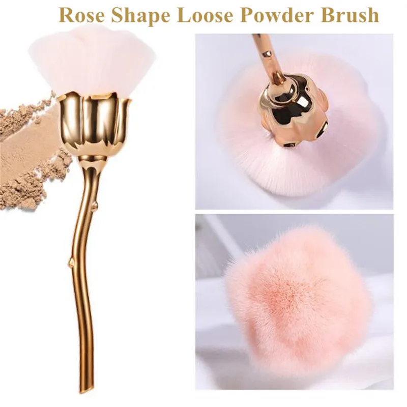 Rose Shape Duster Cleaner Nail Art Manicure Pedicure Powder Remover Cleaning Brush Tool Makeup Blush D220 | Красота и здоровье