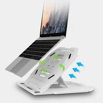 

Adjustable Laptop Stand For Macbook Pro 360 Degree Rotating Bottom Cooling Bracket With Phone Holder For 11-17' Notebook Stand